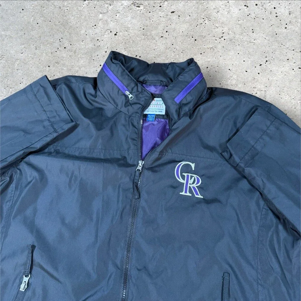 Vintage G-III Colorado Rockies Jacket Mens XXL Full Zip MLB Windbreaker Black - Picture 8 of 8
